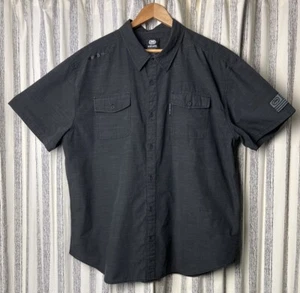 Ecko Unltd. Men's 3XL Black Chambray Short Sleeve Button Down Shirt EUC - Picture 1 of 8