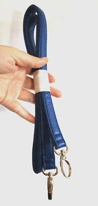 Royal Blue Faux Leather Gold Hardware Replacement Shoulder Strap 44"L .75" W - Picture 1 of 3