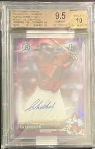 2017 BOWMAN CHROME JAZZ CHISHOLM 1ST PURPLE REFRACTOR AUTO 234/250 @ BGS 9.5 @ - Picture 1 of 2