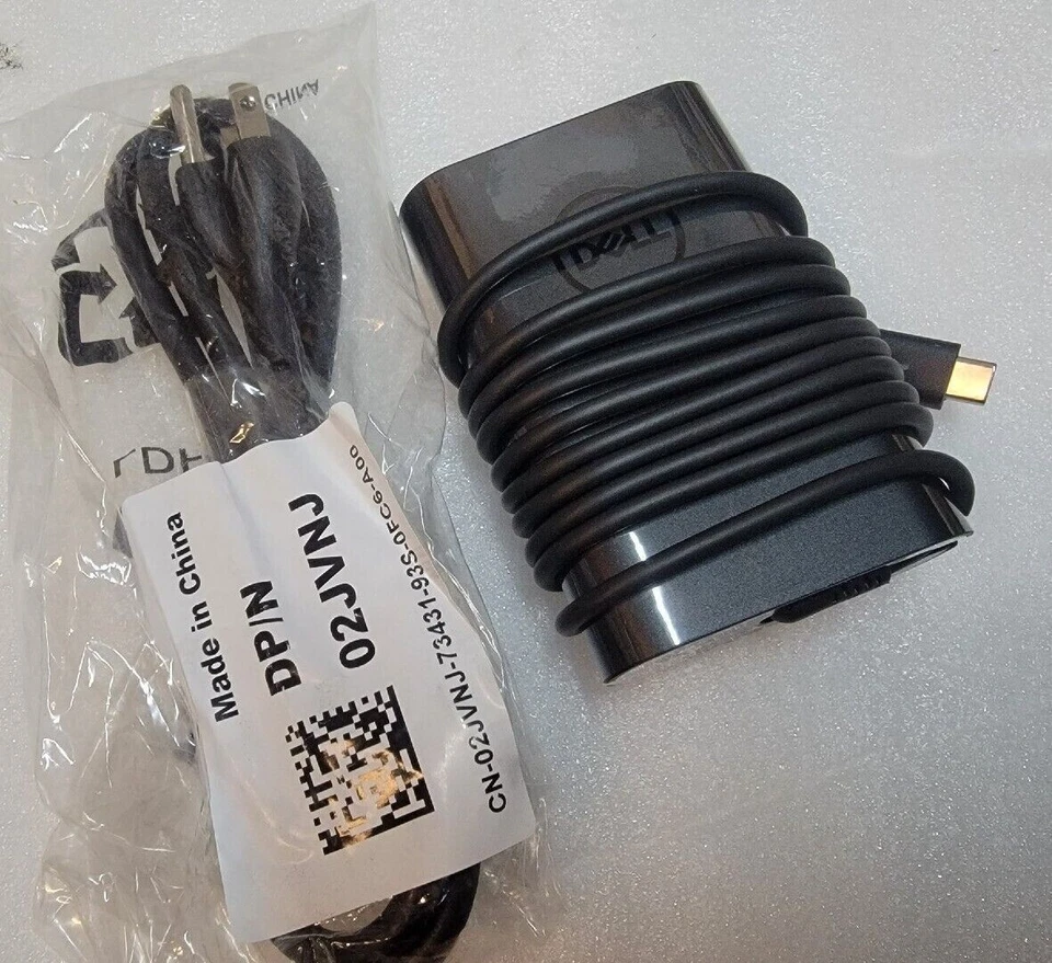Dell OEM 65-Watt Charger AC Power Adapter USB Type-C 65W 2WDR5 JJ12F
