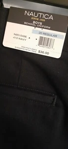 Boys Nautica Navy Blue School Uniform Pants Size 20 Regular NWT $36 Adj Waist - Picture 1 of 7