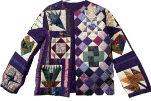 Handmade Vintage Quilted Jacket, Size 12 - Signed by Maker - Picture 1 of 14