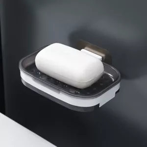 Soap Dish with Drain Wall Mount Adhesive Soap Holder for Bathroom Shower Ḿ - Picture 1 of 16
