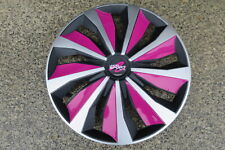 4 Alu-Design Radkappen 15 Zoll für Peugeot "GRIP black/silber/pink"