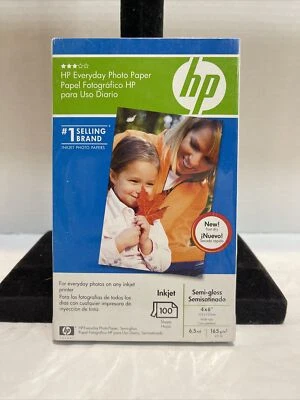 HP Everyday Photo Paper Inkjet Semi Gloss 100 Sheets pkg New Sealed In Box - Image 1 of 2