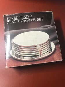 Paul Revere Silversmith Drink Coasters 7pc Silver Plated Set pre-owned - Picture 1 of 7