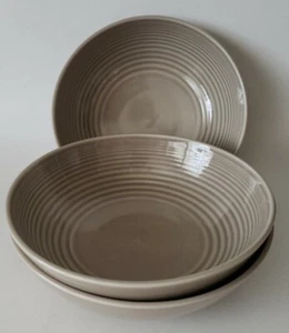 3 Royal Doulton Gordon Ramsay Maze 7" Bowls Tan Taupe Lot Set of Three - Picture 1 of 4
