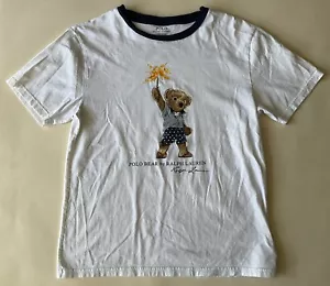 Polo Ralph Lauren Juniors Large Womens Small Polo Bear T Shirt White Chest 35” - Picture 1 of 5