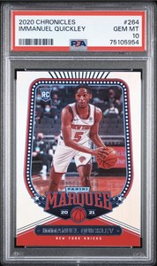 2020-21 Panini Chronicles Immanuel Quickley Marquee RC #264 Knicks PSA 10 POP 1