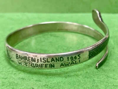 Brazalete Brazalete Antiguo Iraquí Plata Esmalte NIELLO CABEZA SERPIENTE Isla Bahrein Foto 1 de 4