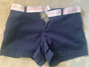 Navy ralph lauren shorts girls with pink and white belt - Picture 1 of 3