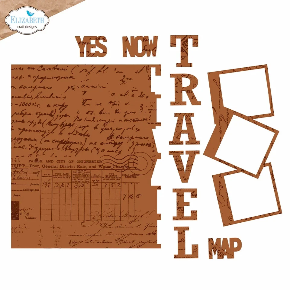 Elizabeth Crafts 2252 Travel Fold Out Die Set  planner journal - Image 1 of 1
