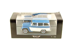Modellino Neo Scala 1/43 1954 Willys Jeep Station Wagon Blu e Bianco Diecast - Foto 1 di 5