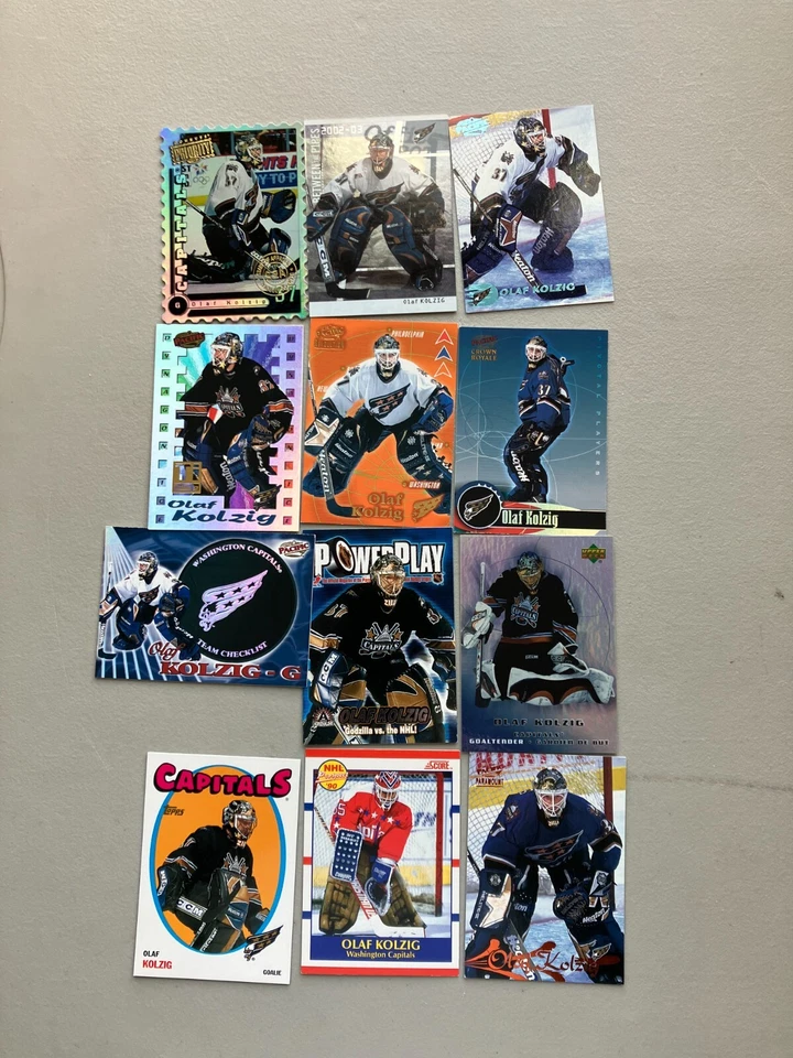 Tarjetas numeradas Olaf Kolzig (lote de 12 tarjetas) RC ++Washington Capitals Foto 1 de 1