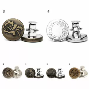 6/1pcs Jean Button Retractable Replacement Detachable Cloth Repairing Snap Pin Ḧ - Picture 1 of 16