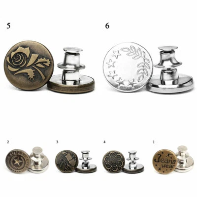 6/1pcs Jean Button Retractable Replacement Detachable Cloth Repairing Snap Pin Ḧ - Image 1 of 4