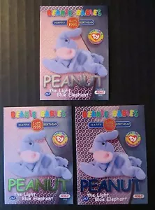 Ty Beanie Babies BBOC Series II S2 Blue Green Silver Birthday Card 267 PEANUT - Picture 1 of 2