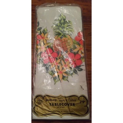 Nuevo mantel vintage años 60 Gibson Bridge/papel hawaiano luau NOS 60x102" Foto 1 de 4