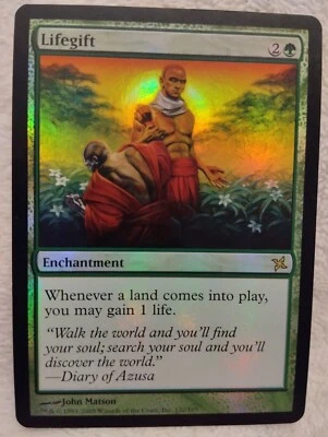 Magic the Gathering LIFEGIFT FOIL ENG MP Betrayers of Kamigawa 2005 Rare WOTC - Image 1 of 4
