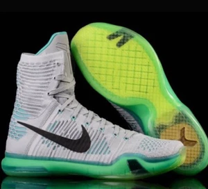NIKE KOBE X 10 ELITE sz 14 "ELEVATE" WOLF GREY RETRO WHITE flyknit [718763-041] - Picture 1 of 10