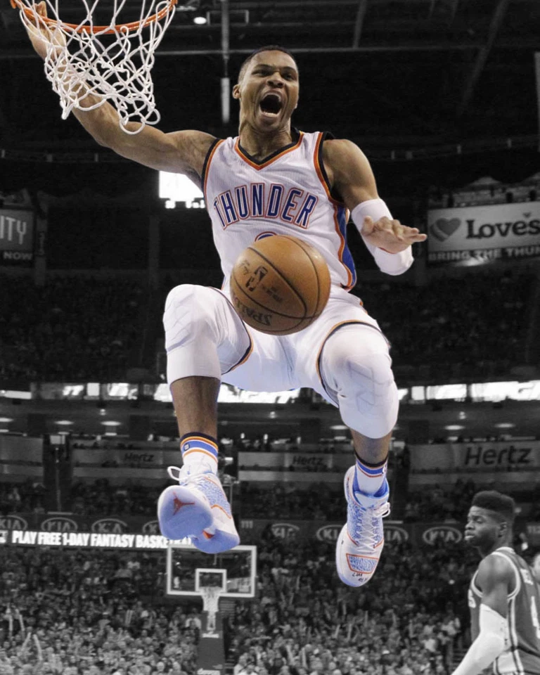 Oklahoma City Thunder RUSSELL WESTBROOK Glossy 8x10 Photo Spotlight Poster Print - Image 1 of 1