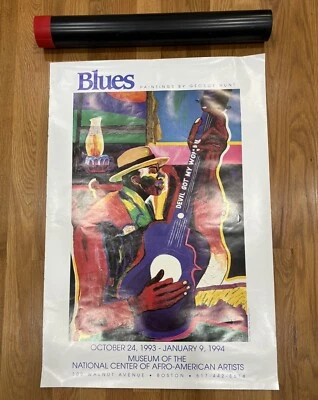 Vintage Poster Blues Paintings George Hunt African American Artist Museum - Image 1 of 4