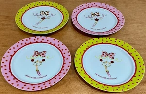 DEPT 56- Patience Brewster Krinkles "POPCORN CRANBERRY PLATES" Set of 4 *NIB* - Picture 1 of 4