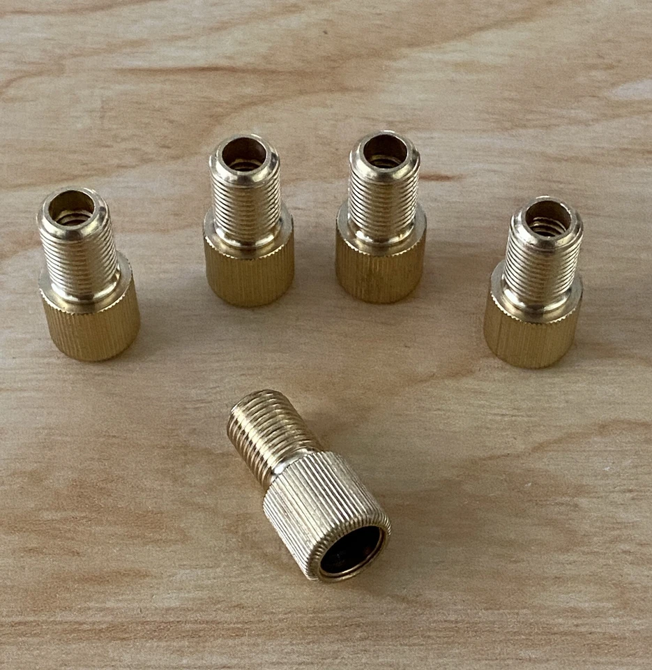 Adaptador convertidor de válvula convertidor de bomba/tubo de bicicleta Presta a Schrader de 5 piezas  Foto 1 de 1