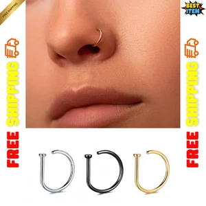 3Pcs Women Fake Piercing Nose Ring Hoop Septum Non Piercing Punk Nose Clip - Picture 1 of 9