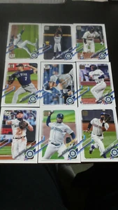 FREE SHIPPING-Mariners Team Set-2021 Topps Series 1 Baseball-9 Cards - Picture 1 of 3