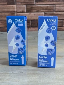 Cirkul Flavor Sip Cartridge x2 Lot Blue Raspberry Go Sip Energy - Picture 1 of 8