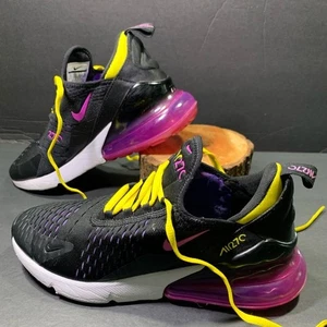 Nike Air Max 270 Tenis Negro Púrpura Zapato Talla Mujer 7.5 o Juvenil 6Y - Imagen 1 de 8