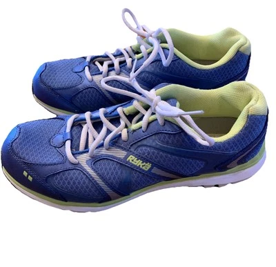 Zapatos bajos para caminar/correr Ryka para mujer talla 9 azul/verde tela de cuero superior Foto 1 de 4