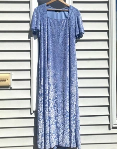 Onyx Nite Wendye Chaitin Purple Blue Velvet Dress Long Nightgown Size 18 Large - Picture 1 of 6