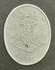 Vintage 1940’s Hoos Isbell’s Nautical Inn Skokie, IL One Dollar Trade Token Coin - Picture 1 of 2