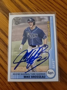 2021 Topps Big League Mike Brosseau Signed IP Auto Baseball Tampa Bay Rays MLB - Bild 1 von 2