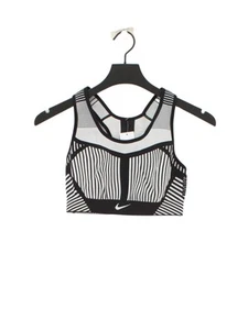 Nike Women's Top M White Geometric 100% Other Sleeveless Round Neck Cropped - Picture 1 of 5