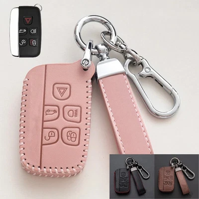 Real Leather Car Key Fob Case Cover For Land Rover Range Rover Discovery Evoque - Image 1 of 4