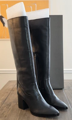 Vince Camuto Women's US 9M Evronna Leather Knee-High Boots Black #0304VC3068 - Image 1 of 4