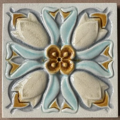 ANTIQUE HEMIXEM BELGIUM - MAJOLICA TILE C1900 - Image 1 of 3