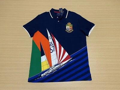 Polo Ralph Lauren Yacht Club Polo Shirt Mens Medium New w/ Tags Sailboat Print - image 1 of 4