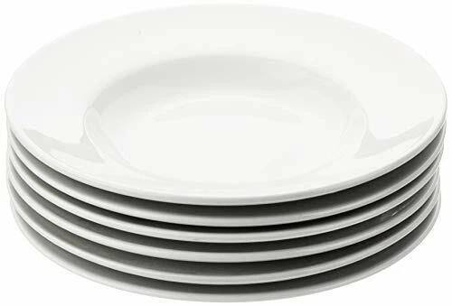 6x Athena Hotelware Rimmed Soup Bowls 9 in 228mm Porcelain White Kitchen Dish