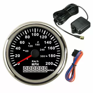 85mm GPS Black 200MPH 300KM/H Speedometer for Car Truck Marine Motocycle Red LED - Picture 1 of 8
