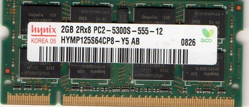 2GB PC2-5300 Laptop Memory HP Part# 453774-001 455454-002 455739-001 457437-001 - Image 1 of 1