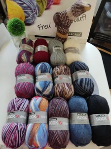 Sockenwolle 6 fach je 150g    Farbverlauf und Uni - Bild 1 von 32