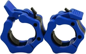 Barbell Clamps 2 inch, Heavy Duty Exercise Collars 2" Quick Release Pair BLUE - Picture 1 of 4