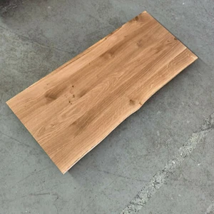 Mesa mesa placa de roble madera maciza ¡NUEVA mesa tabla de madera adhesiva con borde de árbol! - Imagen 1 de 12