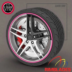 Rimblades FELGENSCHUTZ Styling PINK Felgenschutzringe Rim Guards Wheel Protector - Bild 1 von 12