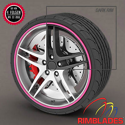Rimblades FELGENSCHUTZ Styling PINK Felgenschutzringe Rim Guards Wheel Protector • 47.89€