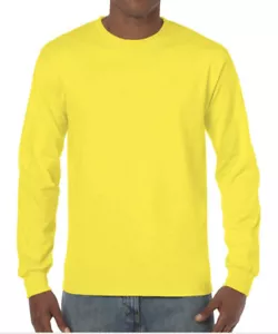 First Quality Safe Green Gildan Heavy Cotton Adult Long Sleeve T-Shirt, Size S. - Picture 1 of 2
